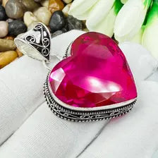 Faceted Pink Tourmaline Sterling Silver Pendant, Gift For Your Loved Ones – Vintage Style Jewelry