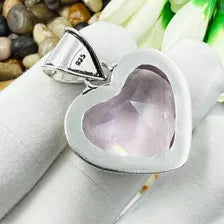 Faceted Rose Quartz Sterling Silver Pendant, Gift For Your Loved Ones – Vintage Style Jewelry