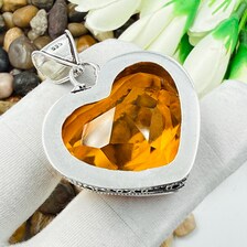 Faceted Citrine Sterling Silver Pendant, Gift For Your Loved Ones – Vintage Style Jewelry