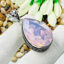 Faceted Pink Kunzite Sterling Silver Pendant, Gift For Your Loved Ones – Vintage Style Jewelry