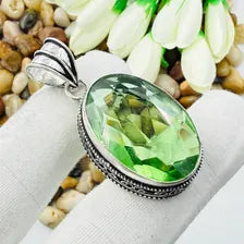 Faceted Peridot Sterling Silver Pendant, Gift For Your Loved Ones – Vintage Style Jewelry