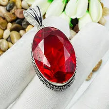 Faceted Rubellite Sterling Silver Pendant, Gift For Your Loved Ones – Vintage Style Jewelry
