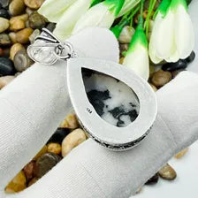 Handmade Buffalo Turquoise Sterling Silver Pendant, Vintage Style Jewelry.