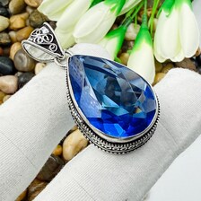 Faceted Tanzanite Sterling Silver Pendant, Gift For Your Loved Ones – Vintage Style Jewelry