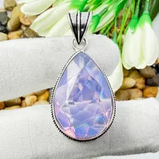 Faceted Pink Kunzite Sterling Silver Pendant, Gift For Your Loved Ones – Vintage Style Jewelry