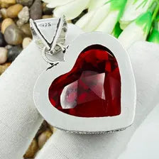 Faceted Garnet Sterling Silver Pendant, Gift For Your Loved Ones – Vintage Style Jewelry