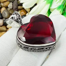 Faceted Garnet Sterling Silver Pendant, Gift For Your Loved Ones – Vintage Style Jewelry