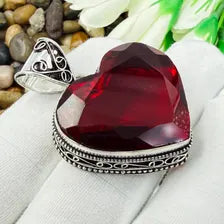 Faceted Garnet Sterling Silver Pendant, Gift For Your Loved Ones – Vintage Style Jewelry