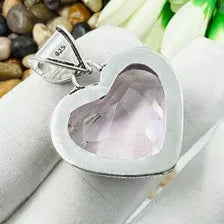 Faceted Rose Quartz Sterling Silver Pendant, Gift For Your Loved Ones – Vintage Style Jewelry
