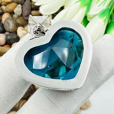 Faceted Indicolite Sterling Silver Pendant, Gift For Your Loved Ones – Vintage Style Jewelry