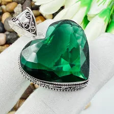 Faceted Chrome Diopside Sterling Silver Pendant, Gift For Your Loved Ones – Vintage Style Jewelry