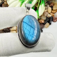 Handmade Blue Labradorite Sterling 925 Silver Pendant, Gift For Your Loved Ones.