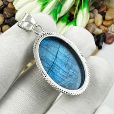 Handmade Blue Labradorite Sterling 925 Silver Pendant, Gift For Your Loved Ones.