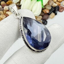 Faceted African Amethyst Sterling 925 Silver Pendant, Gift For Your Loved Ones.