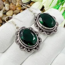 Handmade Faceted Chrome Diopside Earrings Sterling 925 Silver Gemstone Jewelry