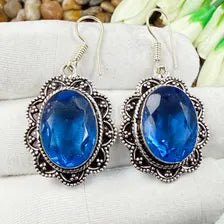 Handmade Faceted Tanzanite Earrings Sterling 925 Silver Gemstone Jewelry