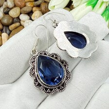 Handmade Faceted Tanzanite Earrings Sterling 925 Silver Gemstone Jewelry