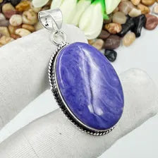 Charoite Sterling 925 Silver Pendant, Gift For Your Loved Ones.
