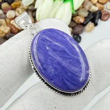 Charoite Sterling 925 Silver Pendant, Gift For Your Loved Ones.