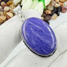 Charoite Sterling 925 Silver Pendant, Gift For Your Loved Ones.