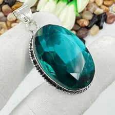Handmade Indicolite Sterling 925 Silver Pendant, Gift For Your Loved Ones.