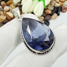 Faceted African Amethyst Sterling 925 Silver Pendant, Gift For Your Loved Ones.