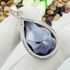 Faceted African Amethyst Sterling 925 Silver Pendant, Gift For Your Loved Ones.