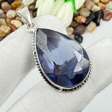 Faceted African Amethyst Sterling 925 Silver Pendant, Gift For Your Loved Ones.