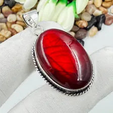 Handmade Red Fire Labradorite Sterling 925 Silver Pendant, Gift For Your Loved Ones.