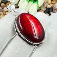 Handmade Red Fire Labradorite Sterling 925 Silver Pendant, Gift For Your Loved Ones.