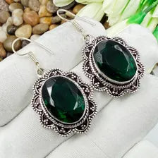 Handmade Faceted Chrome Diopside Earrings Sterling 925 Silver Gemstone Jewelry