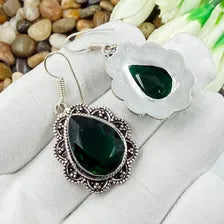 Handmade Faceted Chrome Diopside Earrings Sterling 925 Silver Gemstone Jewelry
