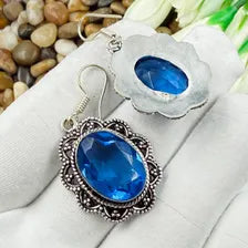 Handmade Faceted Tanzanite Earrings Sterling 925 Silver Gemstone Jewelry