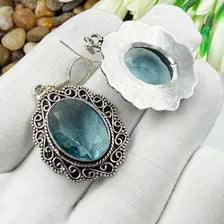 Handmade Faceted Swiss Blue Topaz Earrings Sterling 925 Silver Gemstone Jewelry