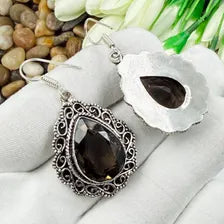 Handmade Faceted Smoky Quartz Earrings Sterling 925 Silver Gemstone Jewelry